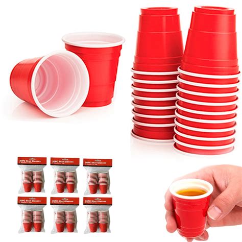 120ct Mini Red Cups 2oz Plastic Disposable Shot Glasses Party Shooter Jello - Walmart.com ...