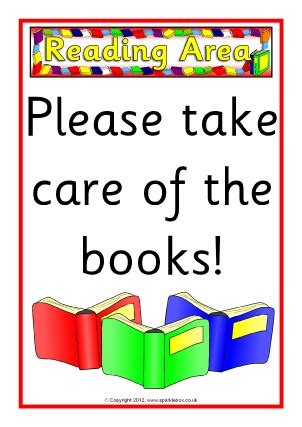 Book Corner / Reading Area Classroom Signs & Labels - SparkleBox