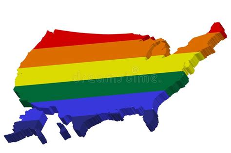 3D LGBT Flag Map of USA Vector Illustration Stock Vector - Illustration ...