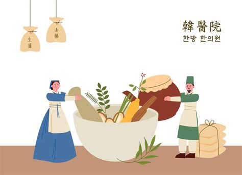 Doctors and nurses in the Joseon Dynasty are preparing herbal medicines ...