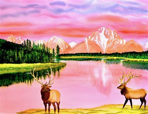 Grand Tetons, Wyoming Painting by Carolyn Judge | Saatchi Art