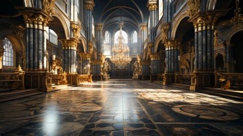 Premium AI Image | High angle shot of medieval art church interior