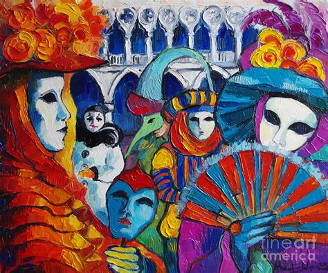 Venice Carnival Painting by Mona Edulesco