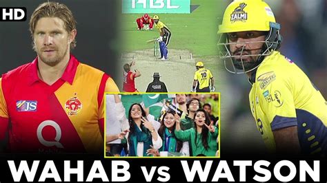 Wahab Riaz vs Shane Watson | Amazing Battle | 6 - 4 - 4 - 4 - 2 - 1 ...