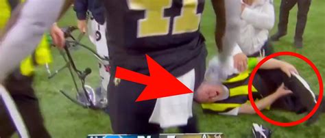 Yikes! NFL Sideline Official Suffers Absolutely Horrific Leg Injury After Being Smashed By ...