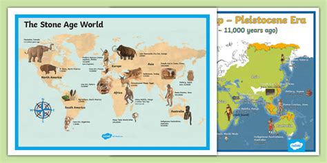 The Stone Age World Map Display Poster (Teacher-Made)