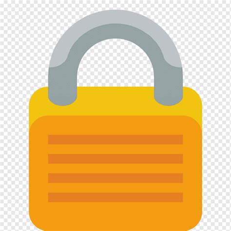 Yellow lock icon, lock material hardware accessory yellow, Lock, orange, material, symbol png ...