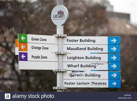 Destination information sign at Preston Campus of UCLAN University of ...