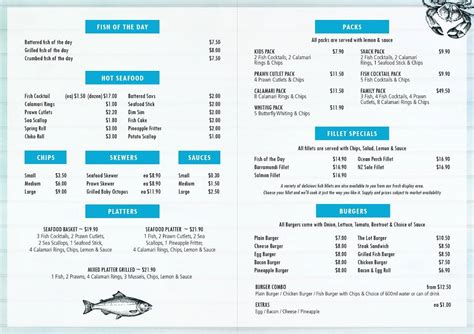 Menu at Olympia Quality Seafood restaurant, Saint Ives