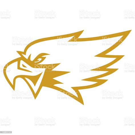 Gold Eagle Hawk Golden Falcon Bird Logo Design Vector Art Template Stock Illustration - Download ...