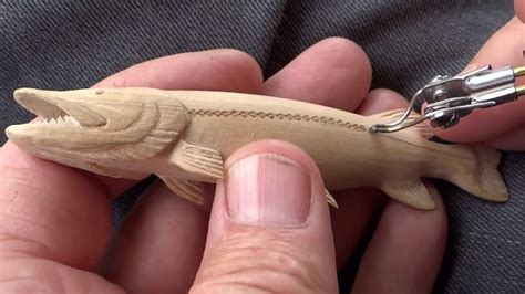 Carving a Miniature Wooden Pike Fish - YouTube