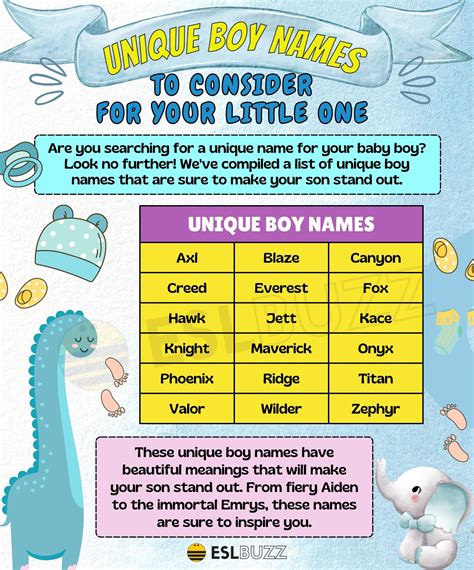 Unique Boy Names: Uncommon Names for Your Baby Boy - ESLBUZZ