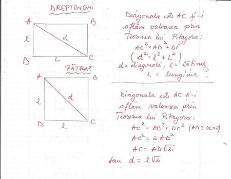 cum se afla diagonala la un dreptunghi, sau patrat dau COROANA - Brainly.ro