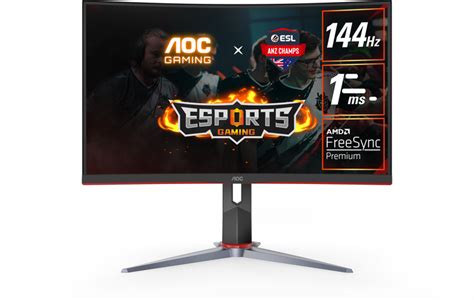 27" AOC CQ27G2 QHD 144hz FreeSync Curved Monitor with Height Adjust | CA