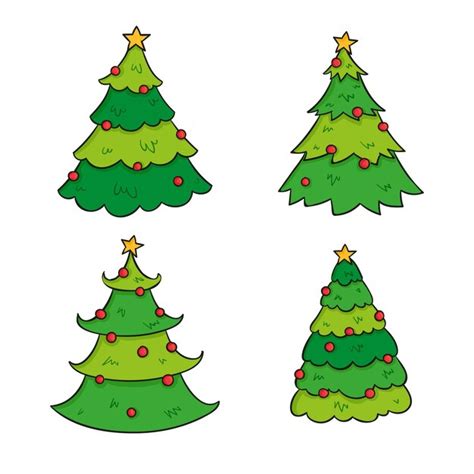 Premium Vector | Hand drawn christmas tree ornaments