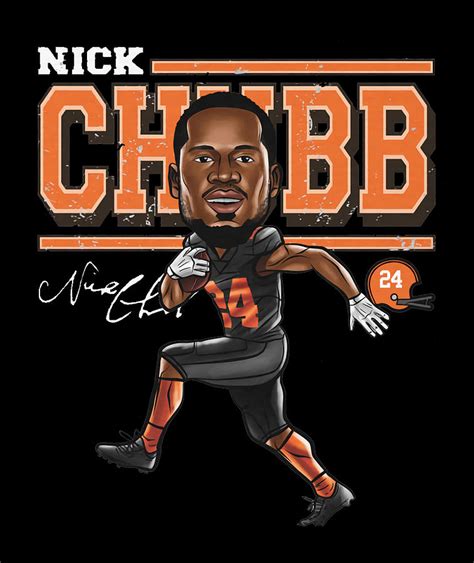 Nick Chubb Cartoon Digital Art by Kelvin Kent | Pixels