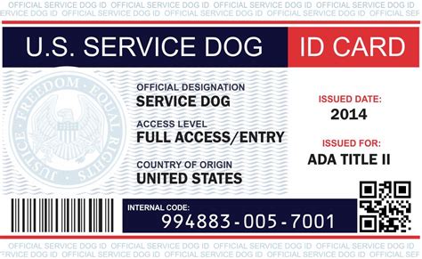 Free Service Dog Id Card Template