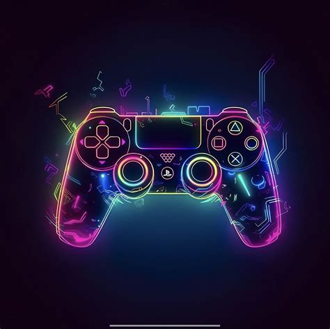 Abstract Neon Game Controller Art Design Digital Download Png File - Etsy