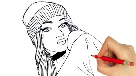 How to draw a Tumblr girl step by step - YouTube