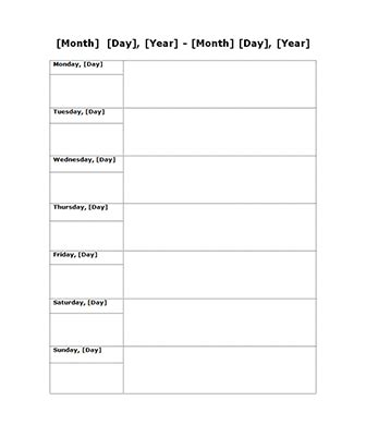 Free Weekly Blank Calendar Template – Printable Blank Yearly Calendars