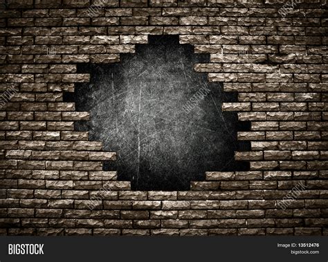 Large Hole On Old Brick Wall Image & Photo | Bigstock