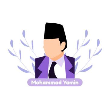 Cute Illustration Of Mohammad Yamin A National Hero Is Useful For ...