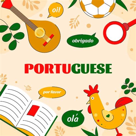 Premium Vector | Hand drawn portuguese language illustration