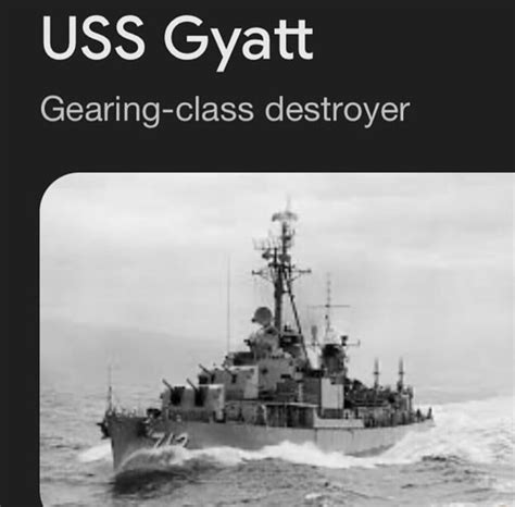 USS Gyatt Gearing-class destroyer - iFunny