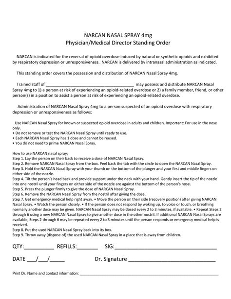 Download Instructions for Narcan Nasal Spray 4mg Physician/Medical ...