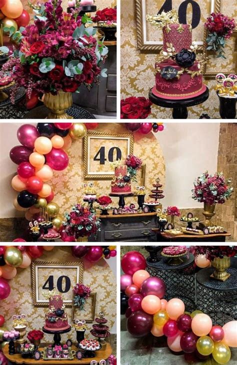 Modern and Classic Marsala 40th Birthday | 40th birthday, Birthday ...