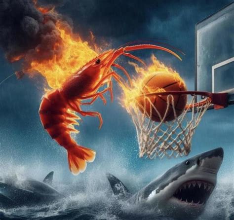 Dope Flaming Shrimp Dunking Over Sharks | Dope Flaming Shrimp Dunking ...