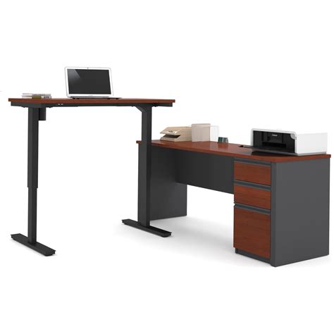 Bestar L-Shaped Sit-Stand Desk, Multiple Colors - Walmart.com