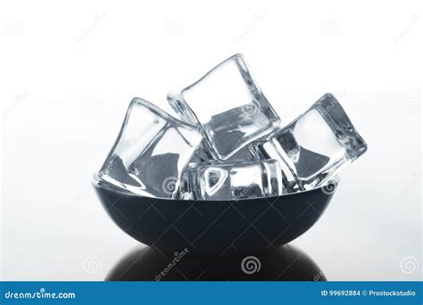 Bowl with Ice Cubes on White Background Stock Photo - Image of cold, block: 99692884