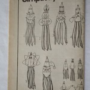 WINDSOCK Patterns Holiday Windsocks Turkey /santa /uncle Sam /bunny /leprechaun UNCUT Simplicity ...