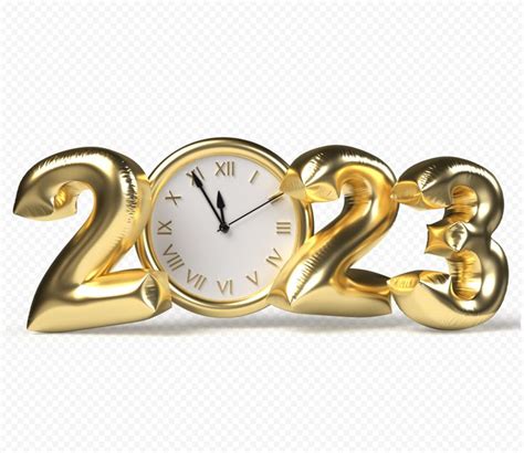 2023 Golden 3d Numbers With clock In Pastel Colors PNG PxPNG Images ...