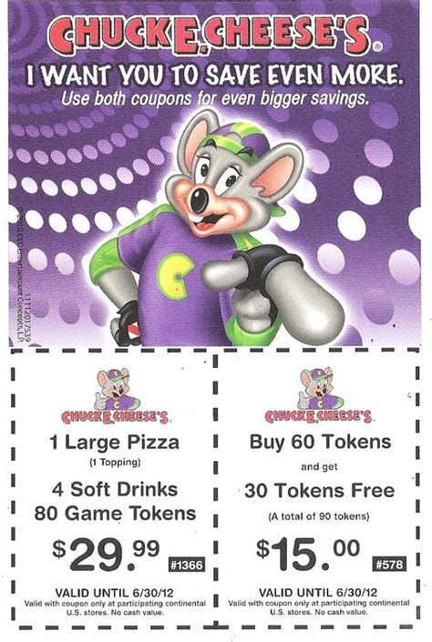 Chuck E Cheese Birthday Coupons | treasures for tots: Chuck E. Cheese 2012 Coupon! Chuck E ...