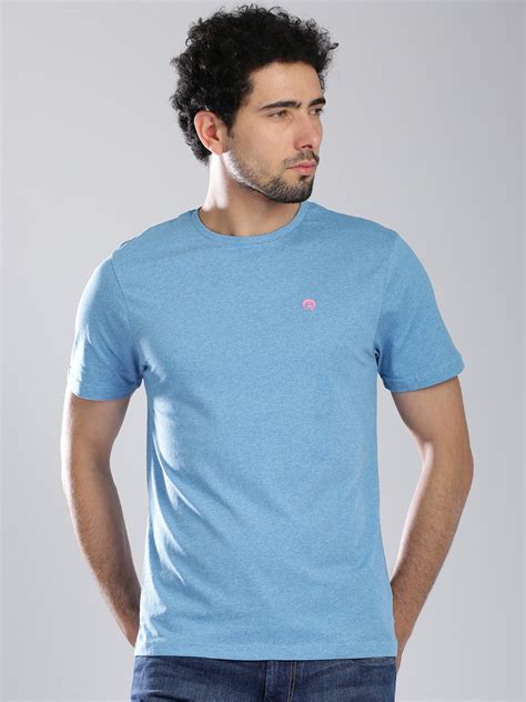 Buy Bossini Blue Melange Pure Cotton T Shirt - Tshirts for Men 1219624 | Myntra