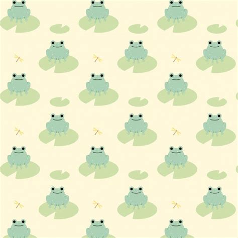 Playful Green Frogs Seamless Pattern