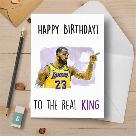 Lebron James Happy Birthday to a Real King Customizable NBA | Etsy