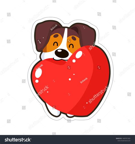 Dog Emoji Sticker Patch Vector Set Stock Vector (Royalty Free ...