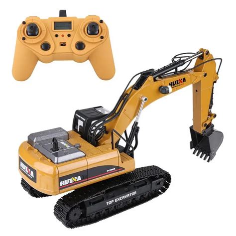 HUINA 1580 RC Excavator Toys 2.4G 1/14 23 Channel 3 in 1 RC Electric Construction Excavator ...