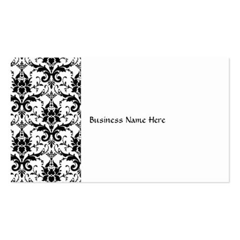 Elegant Black Damask Pattern Salon Appointment Business Card Templates