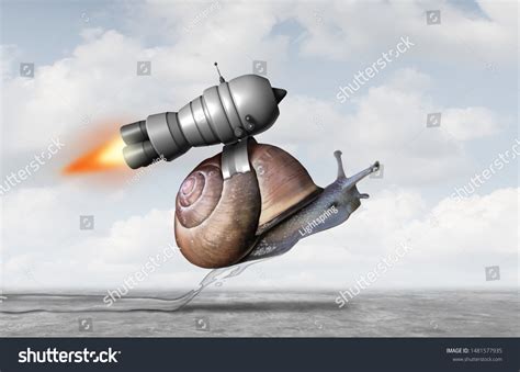 Business Acceleration Concept Snail Jet Pack Stock Illustration ...