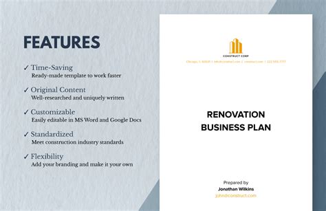 Renovation Business Plan in Word, Google Docs - Download | Template.net