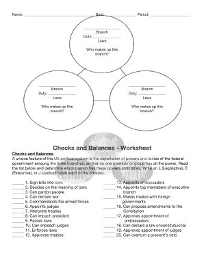 Checks And Balances Worksheet - Fill Online, Printable, Fillable, Blank | pdfFiller