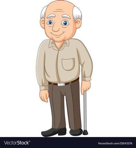 Cartoon senior elderly old man Royalty Free Vector Image