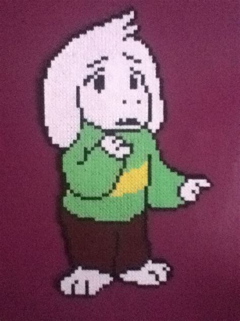 Finished~Asriel Bead Sprite | Undertale pixel art, Pixel art grid, Bead ...