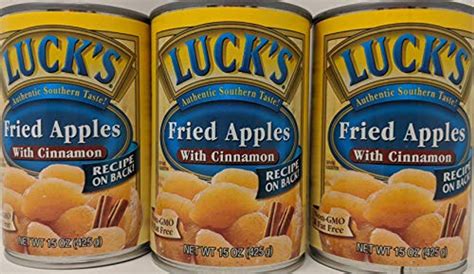 Lucks Fried Apples with Cinnamon Bundle _ 3 x 15 Oz Cans of Lucks Canned Apples_ Lucks Fried ...