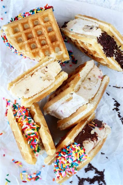 Belgian Waffle Ice Cream Sandwiches | Recipe | Waffle ice cream, Waffle ...