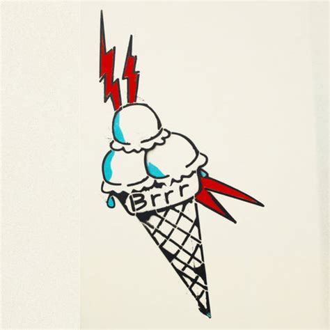 Gucci Mane "Brrr" Ice Cream Cone Tattoo Stencil